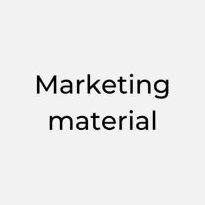 Recent project subject matters: Marketing material
